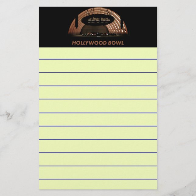 Hollywood Bowl Briefpapier (Vorderseite)