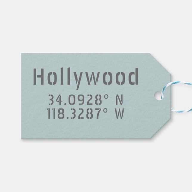 Hollywood Breitengrad Geschenkanhänger (Vorderseite (Horizontal))