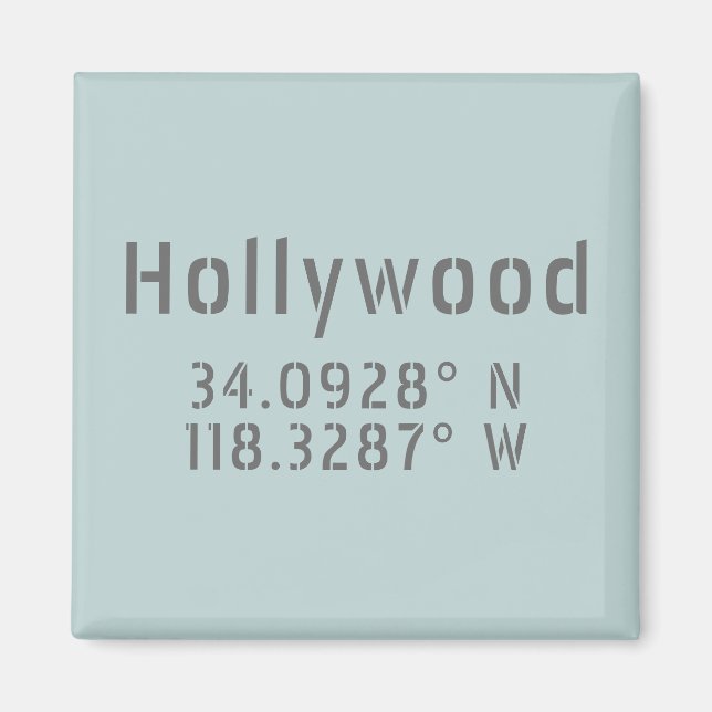 Hollywood Breitengrad Magnet (Vorne)