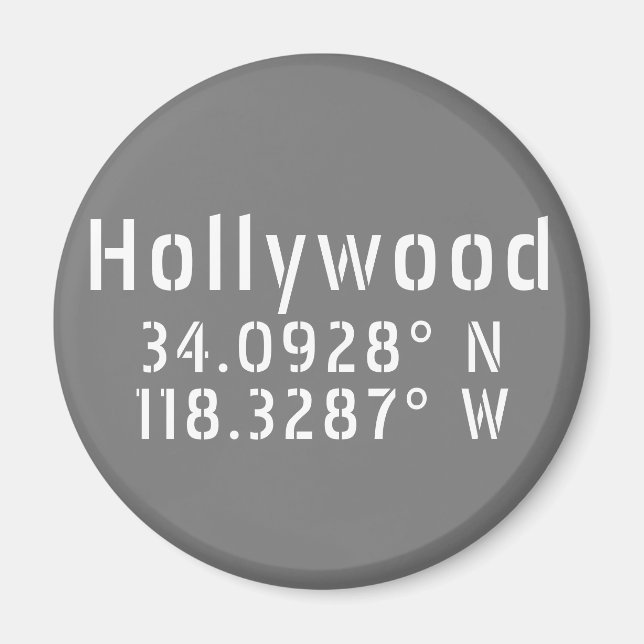Hollywood Breitengrad Magnet (Vorne)