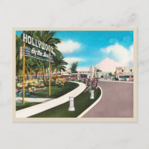 Hollywood by the Sea altes Florida Postkarte