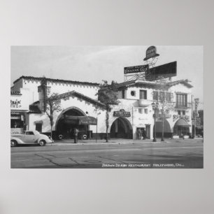 Hollywood, CA Brown Derby Restaurant View Poster