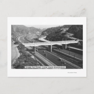 Hollywood, CA Cahuenga Pass Freeway View Postkarte
