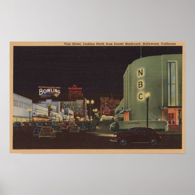 Hollywood, CA - Weinstraße von Sunset Poster (Vorne)