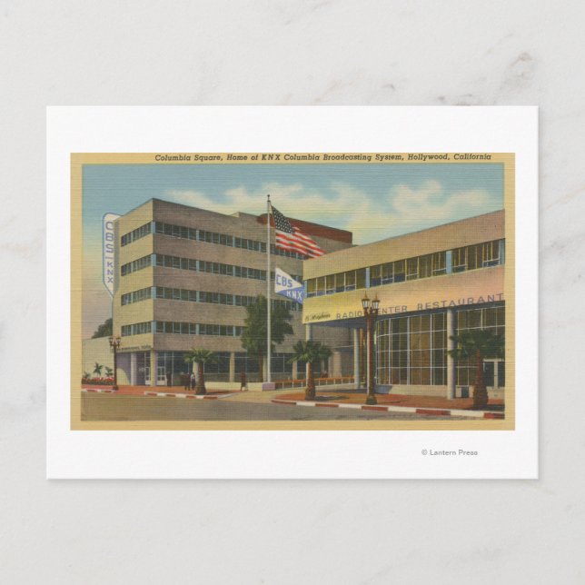 Hollywood, CAColumbia Square, KNX Broadcasting Postkarte (Vorderseite)