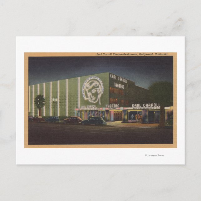 Hollywood, CAEarl Carroll Theater & Restaurant Postkarte (Vorderseite)