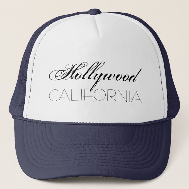 Hollywood California chic customizable Truckerkappe (Vorderseite)
