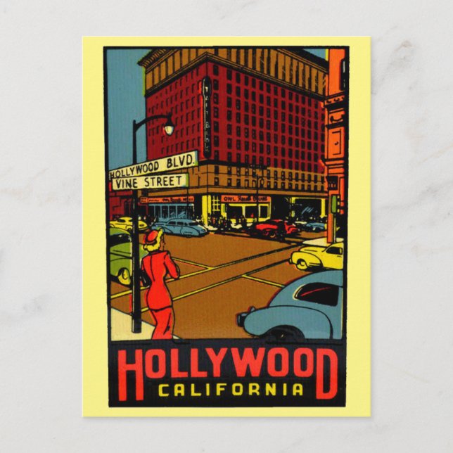 Hollywood California Postcard Postkarte (Vorderseite)