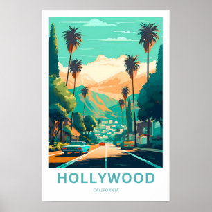 Hollywood California Travel Print Poster