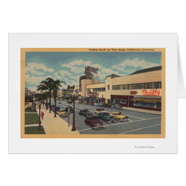 Hollywood, CALooking South in Vine Street View (Vorderseite (Horizontal))