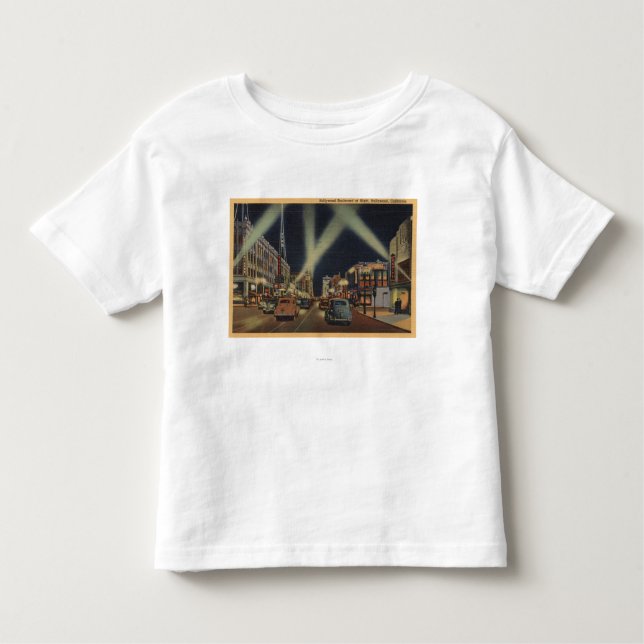 Hollywood, CANight Ansicht von HollywoodBlvd. Kleinkind T-shirt (Vorderseite)
