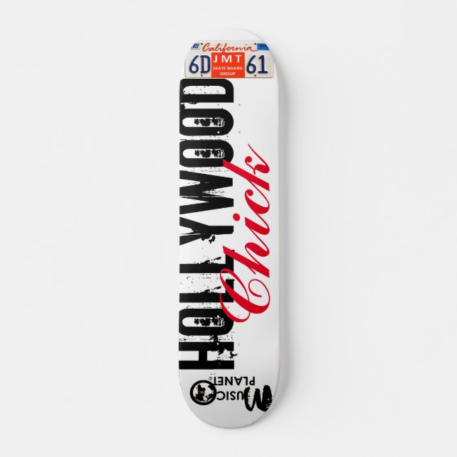 HOLLYWOOD CHICK Skateboard, 7¾ Zoll Deck Skateboard (Vorne)