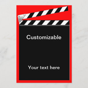 Hollywood Clapper Board anpassbar Einladung