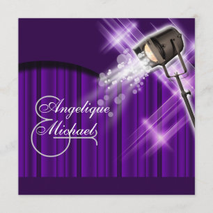 Hollywood, der lila Sterne wedding ist Einladung