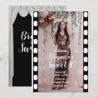 Hollywood-Film Schwarz Weiße Vorhänge Sweet 16