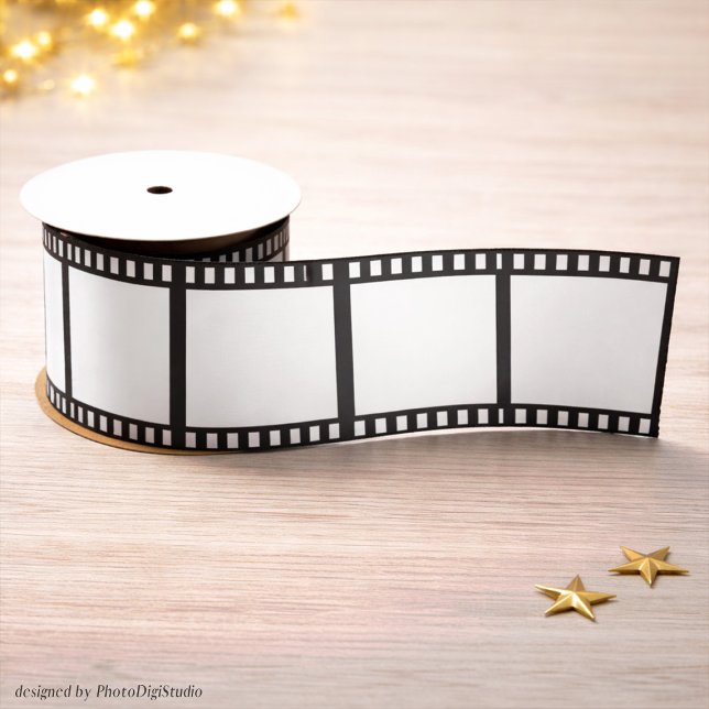 Hollywood Film Strip Party Tape, Black and White  Satinband (Hollywood Film Strip Party Tape, Black and White Satin Ribbon)