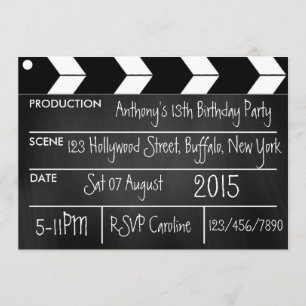 Hollywood-Film-Themenparty-Tafel Einladung