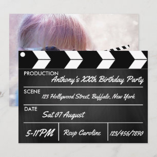 Hollywood-Film-Themenparty-Tafel Einladung