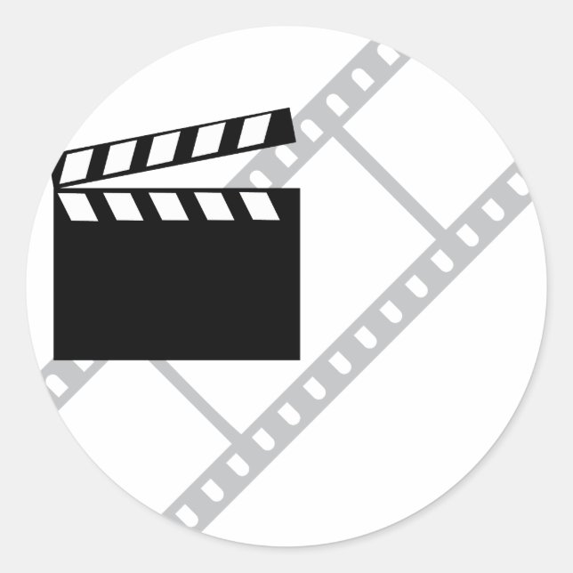 Hollywood-Filmklapper Runder Aufkleber (Vorderseite)