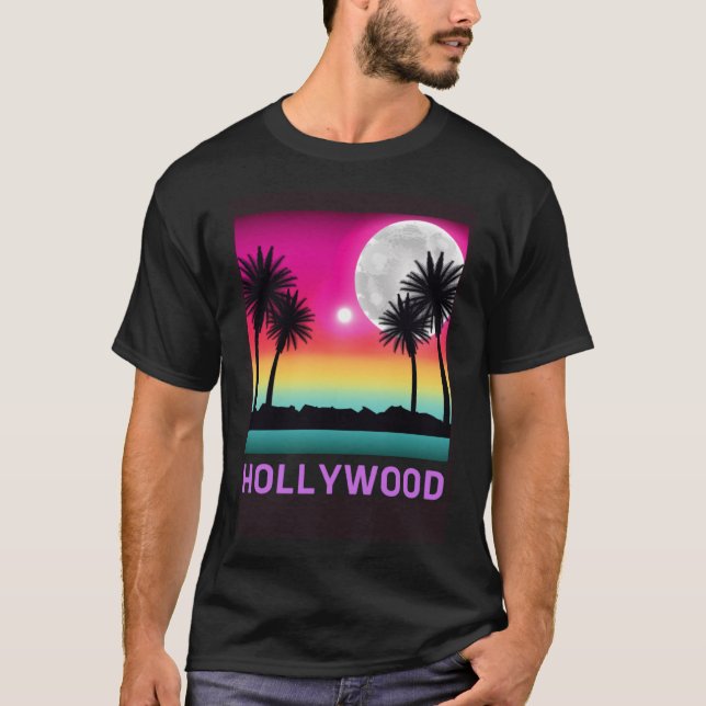 Hollywood Florida Beach Retro Urlaub Matchi T-Shirt (Vorderseite)