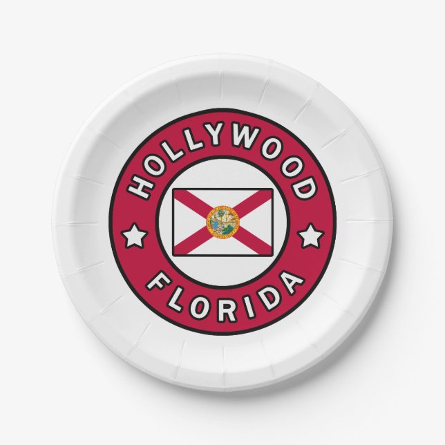 Hollywood Florida Pappteller (Vorderseite)
