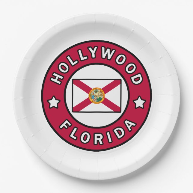 Hollywood Florida Pappteller (Vorderseite)