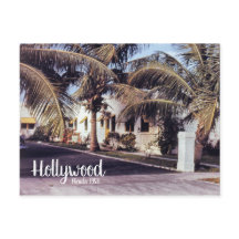 Hollywood Florida Retro Travel Image Tropical Zuha