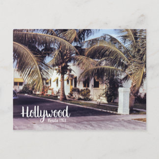 Hollywood Florida Retro Travel Image Tropical Zuha Postkarte