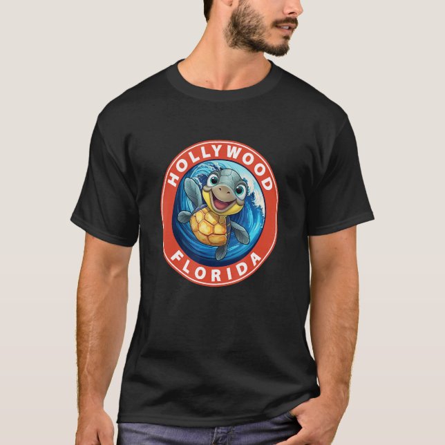 Hollywood Florida Smiling Baby Sea Turtle Souvenir T-Shirt (Vorderseite)