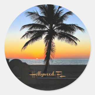 Hollywood, Florida Sunrise Runder Aufkleber