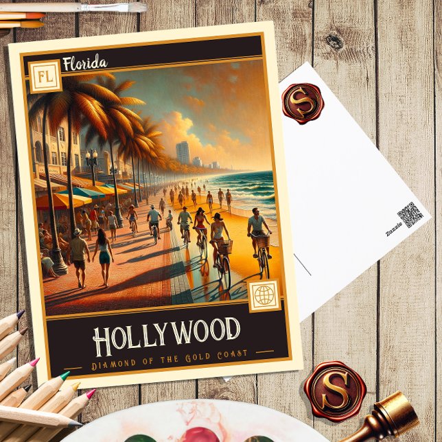 Hollywood, Florida | Vintage Postkarte (Von Creator hochgeladen)