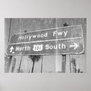 Hollywood Freeway Sign Poster