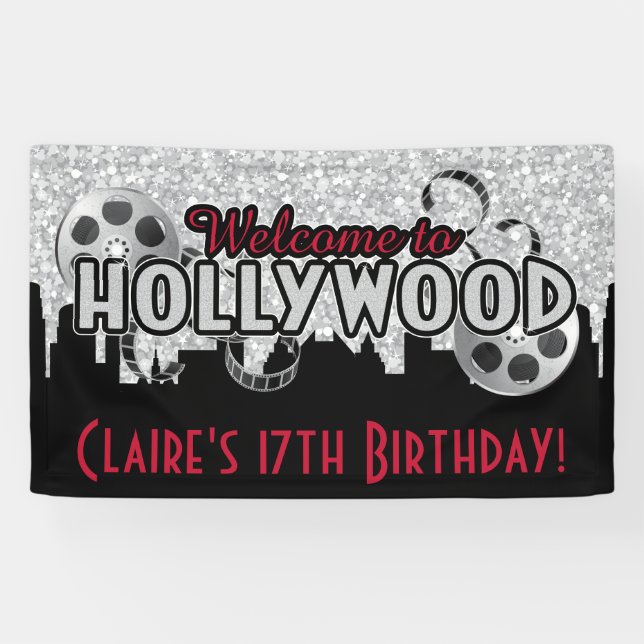 Hollywood-Geburtstag Banner (Horizontal)