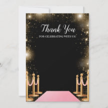 Hollywood Glam Birthday Party Danke Karte