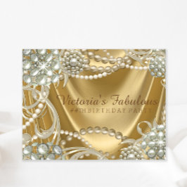 Hollywood Glam Pearl Birthday Party Einladung
