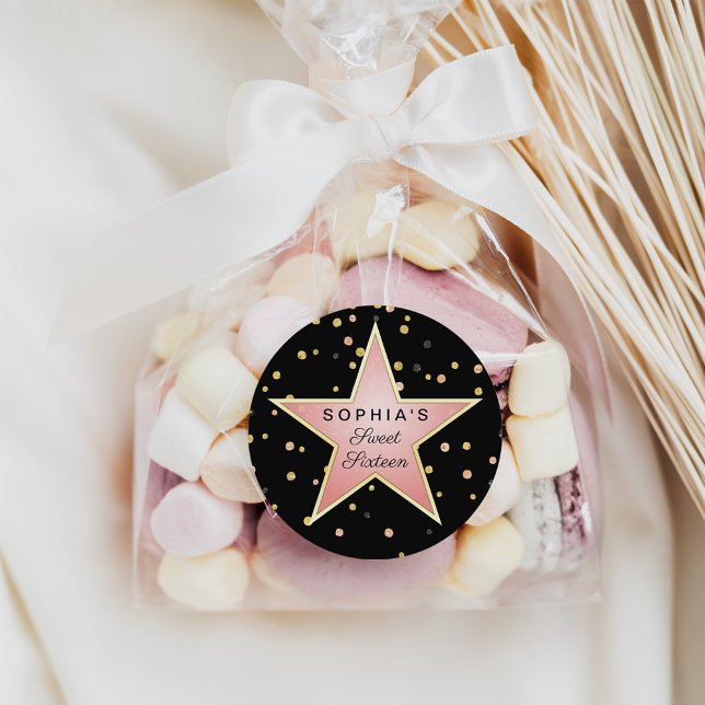 Hollywood Glam Personalisiert Runder Aufkleber (Von Creator hochgeladen)