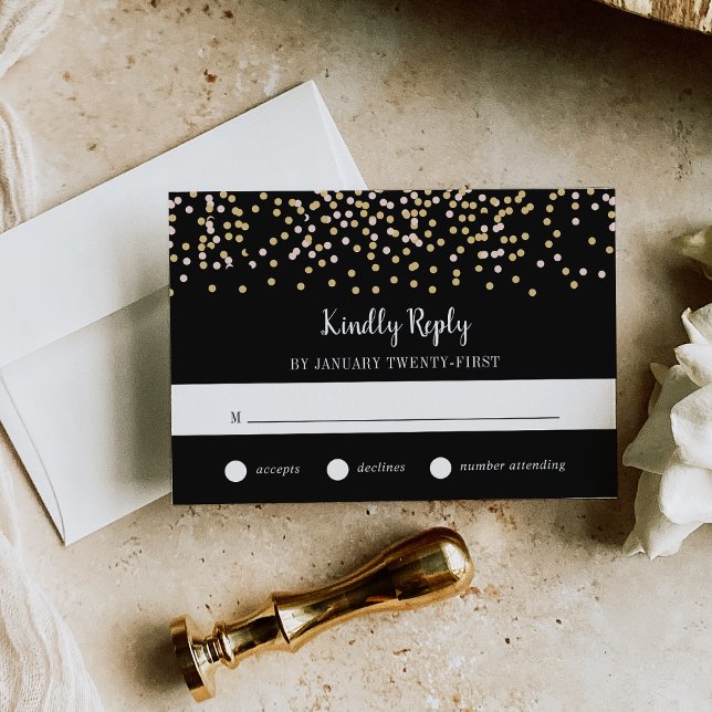 Hollywood Glam RSVP Card Karte (Von Creator hochgeladen)