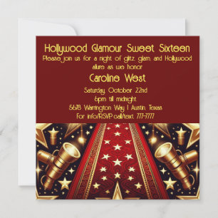 Hollywood Glamour 16 . Geburtstag Einladung