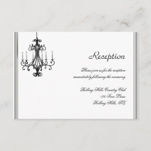 Hollywood Glamour Kronleuchter Hochzeitsempfang Begleitkarte