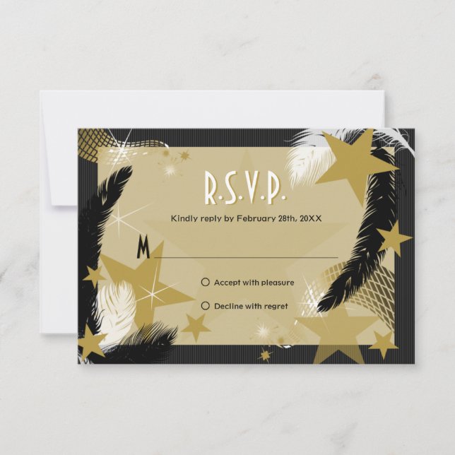 Hollywood Glamour RSVP Card (Vorderseite)