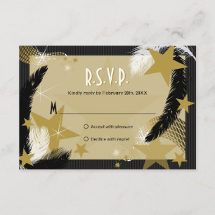 Hollywood Glamour RSVP Card Karte