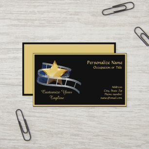 Hollywood Gold Star Movie Filmstreifen Personalisi Visitenkarte