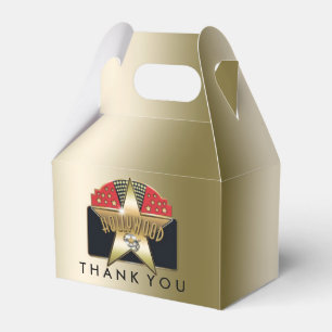 HOLLYWOOD Golden Retro Birthday Party Fevor Box Geschenkschachtel