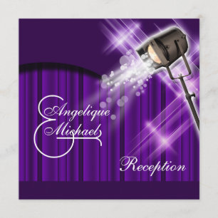 Hollywood Hochzeitsempfang lila Einladung