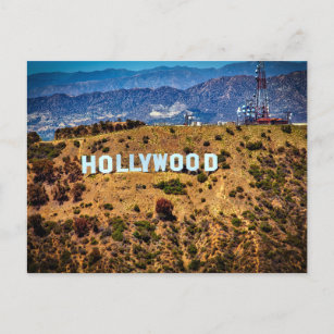 Hollywood, ikonisches Zeichen, Postkarte