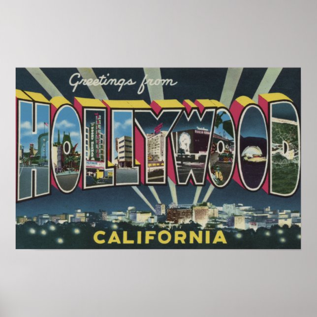 Hollywood, KalifornienGroße Buchstabenszenen 2 Poster (Vorne)