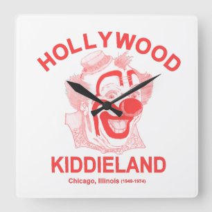 Hollywood Kiddieland, Chicago, Illinois Vergnügung Quadratische Wanduhr