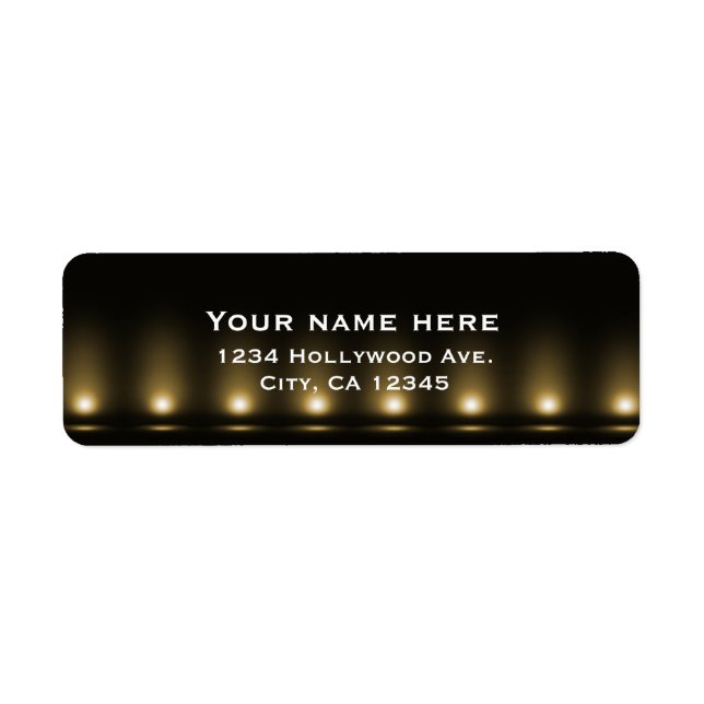 Hollywood Lights Black Address Label (Vorne)