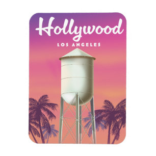 Hollywood Los Angeles Reiseplakat Magnet