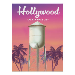 Hollywood Los Angeles Reiseposter Poster
